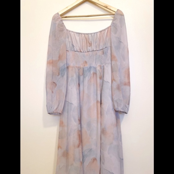 Aritzia Wilfred Bella Slit Dress Light Birch/Pale Sky - Picture 7 of 11